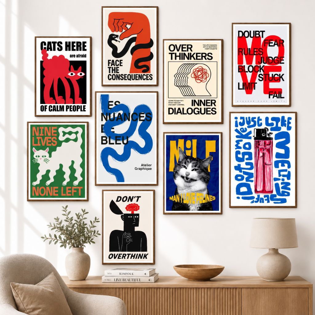 Aesthetic Streetwear Retro Wooden Frame Poster 31x41 cm | Aesthetic Typography Room Wall Decor Vinta