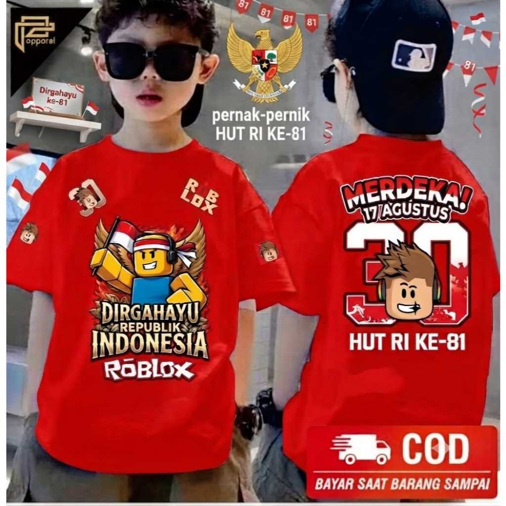 ROBLOX X MOTIF CHILDRENS เสื้อยืด TOP สําหรับ 81TH ANNIVERSA / ROBLOX XILDRENS เสื้อยืด TOP สําหรับ 