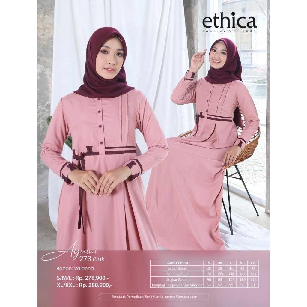 ETHICA Gamis Ayumi Series Ayumi 273 สีชมพู/Ayumi 331 สีดํา อินเทรนด์ล่าสุด
