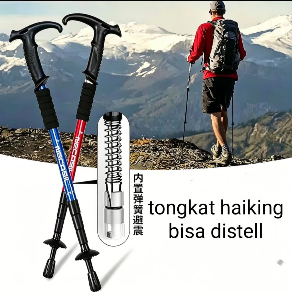 TrailTop Tracking Pole พับ Mountain Trekking Hiking Stick ปรับได้