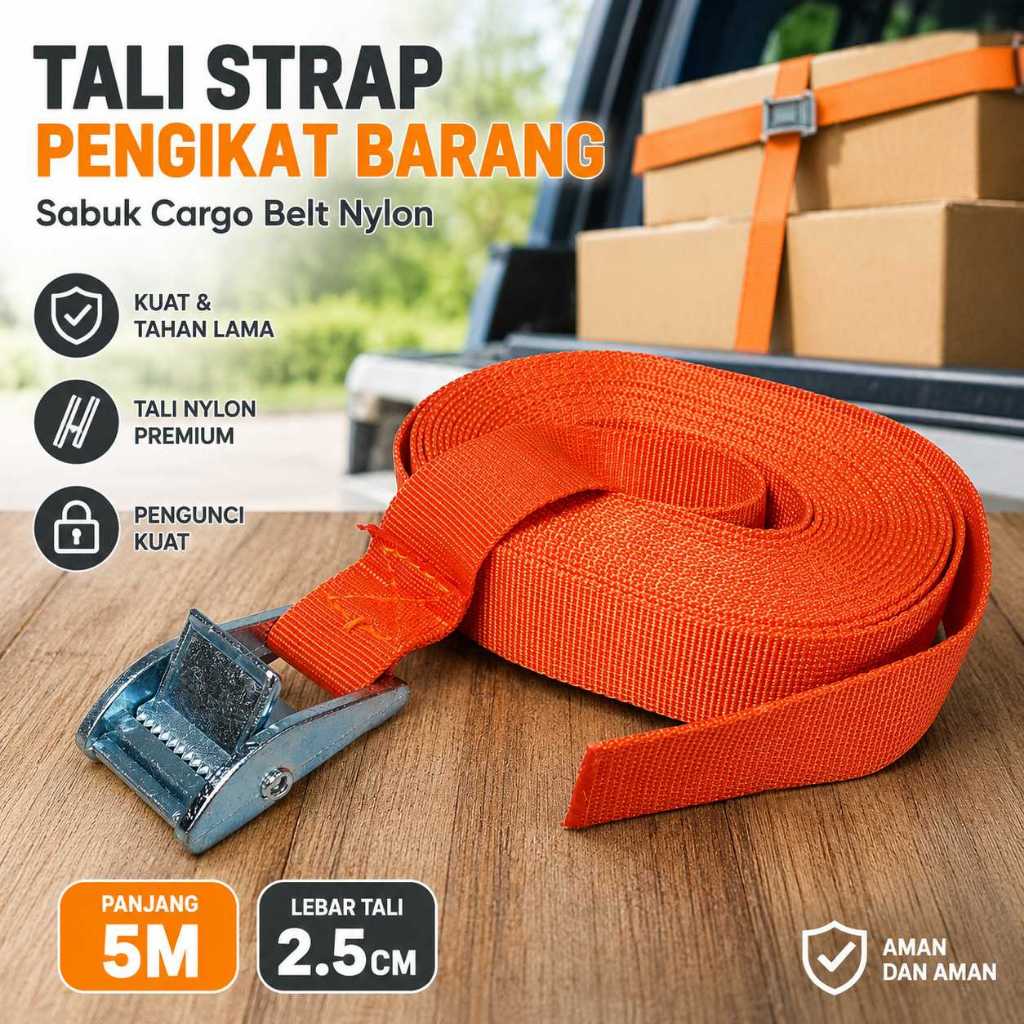 สายรัดเข็มขัดคาร์โก้ไนลอน 5M - XR2 TaffiSPORT