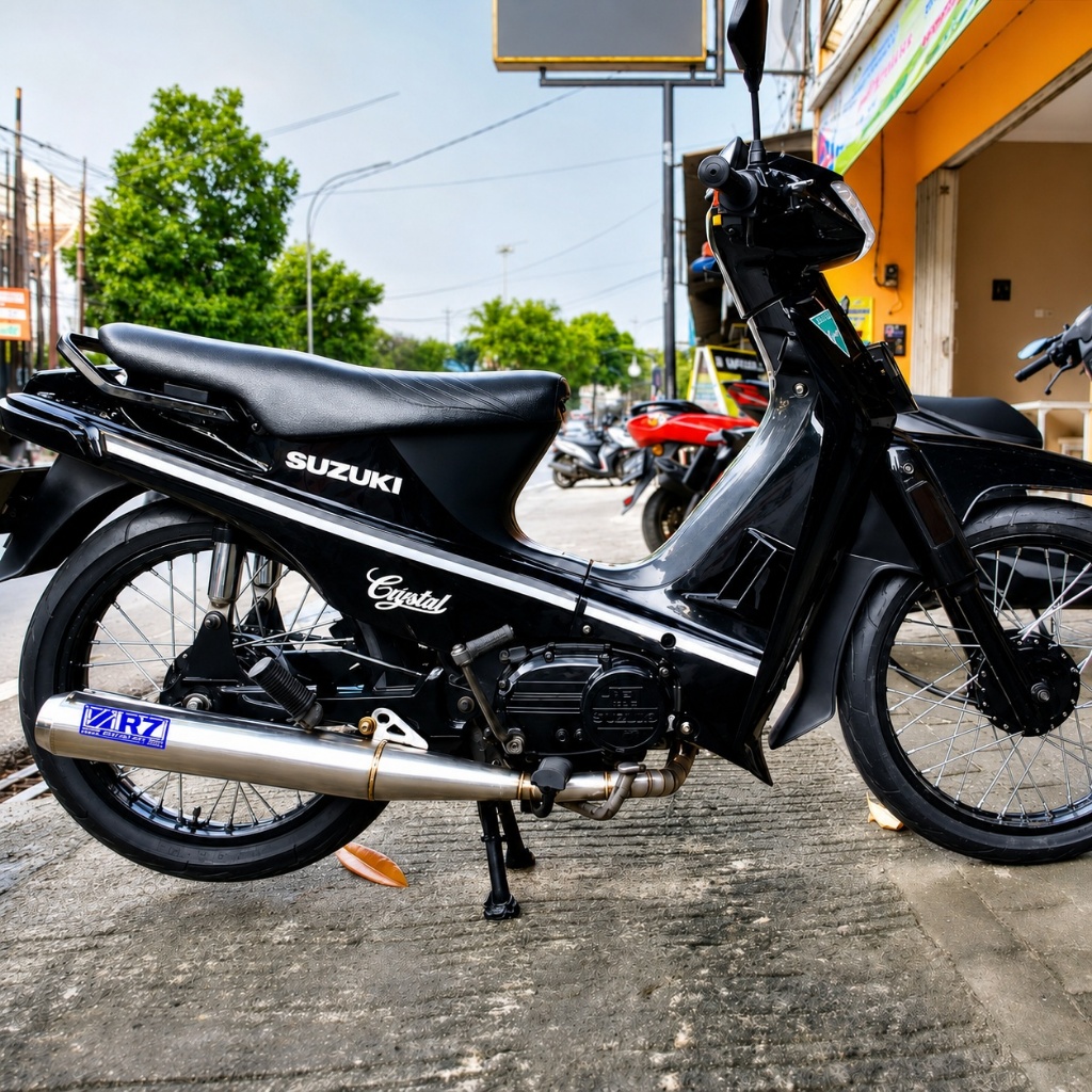 ท่อแต่ง R7 สแตนเลส Type Bamboo Yamaha SS2 Y100 Y110 Mate 100 Suzuki RC80 RC100 RC110 Crystal