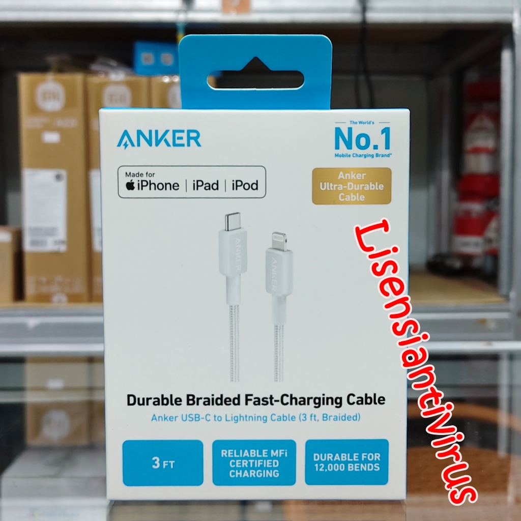 Anker Iphone MFI Anker 322 TypeC to Lightning สายชาร์จสําหรับ Iphone 3ft A81B5H21