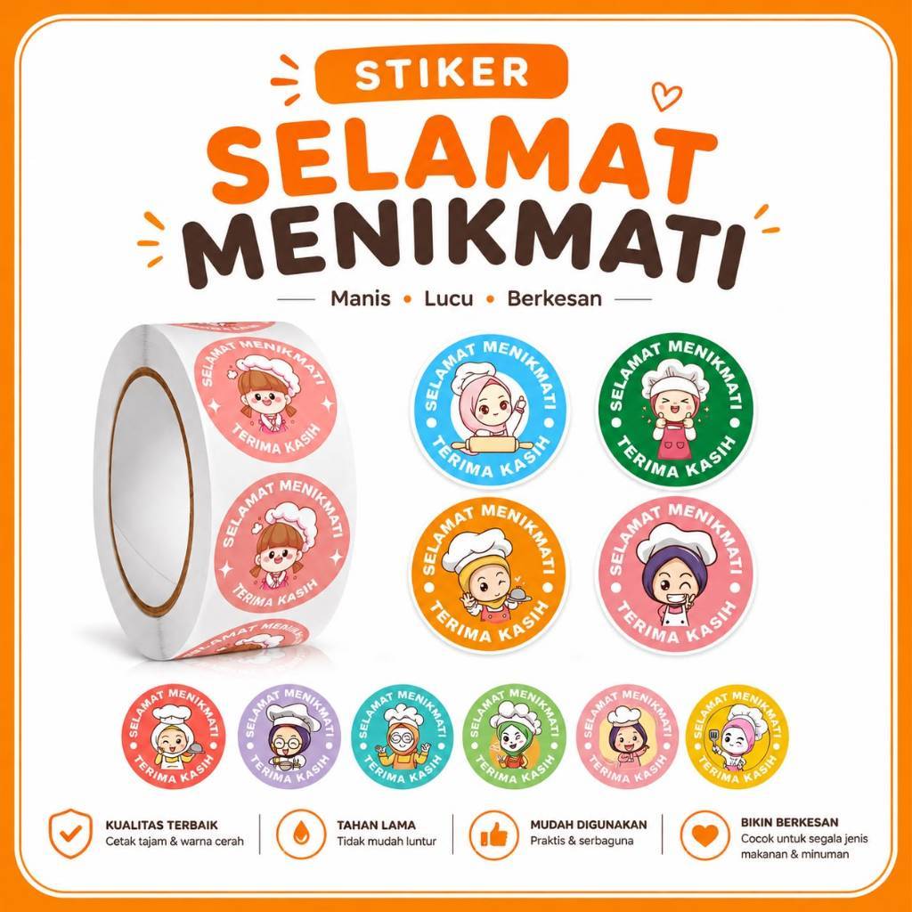 Enjoy Thank You Stickers Roll Random Motif กันน้ํา MSME ป้ายบรรจุภัณฑ์