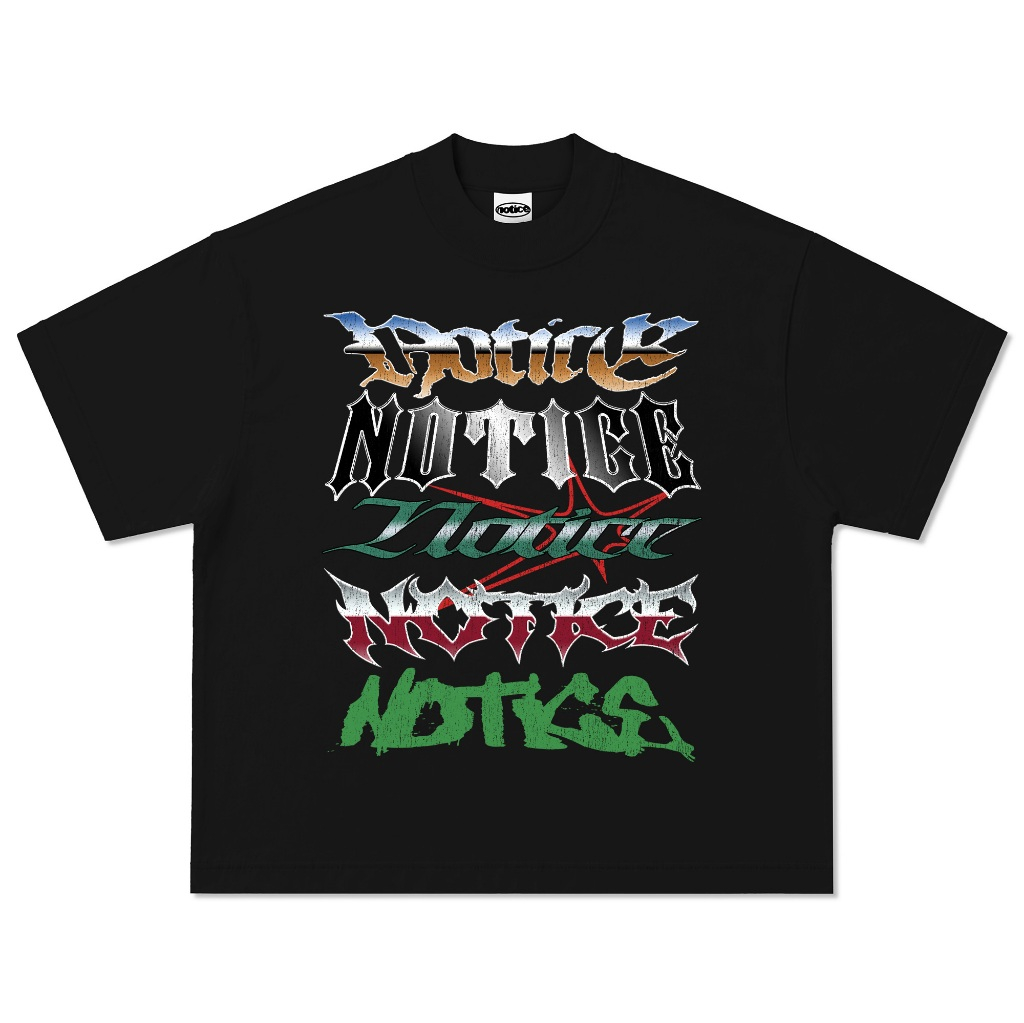 Notice Disorder Boxy Short Sleeve T-Shirt - Boxy Crop Oversize Black T-Shirt