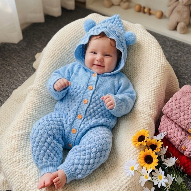 UNISEX NEWBORN BABY KNIT JUMPER 0-12 เดือน