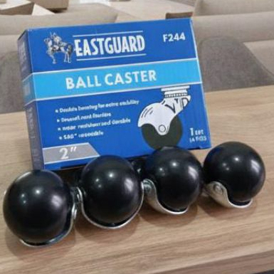 จัดส่งฟรี (4 ชิ้น) 2" ROUND RUBBER CASTER WHEELS DOUBLE BEARING - DISPLAY WHEELS - TROLLEY CART WHEE