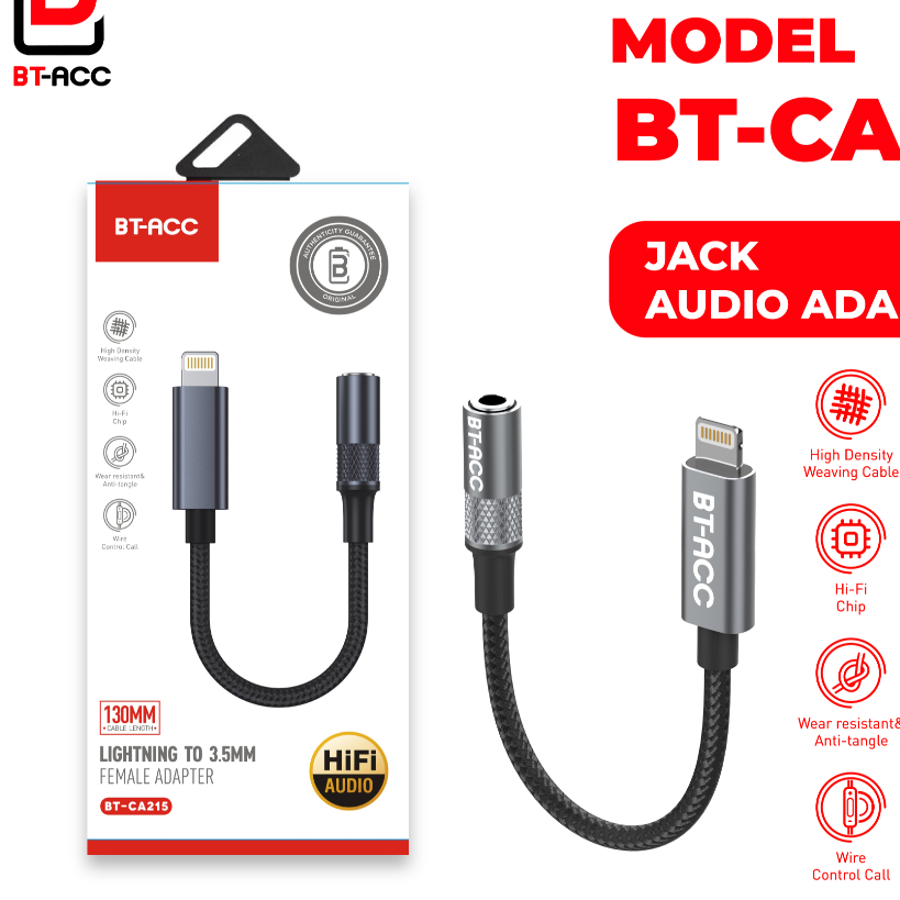 BT-ACC BT-CA215 AUX DATA CABLE สําหรับ Lightning เป็นเสียง