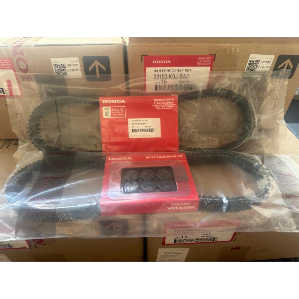 Vanbelt + ชุดลูกกลิ้ง Honda Beat K1A / Genio / Scoopy K2F 23100-K0J-BA0 ORIGINAL
