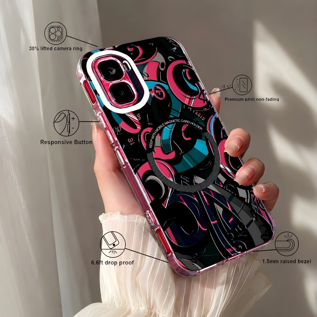 Infinix GT 50 Pro 5G Soft Case Premium Clear Case Protection Camera Casing Slim HP Cover + Ring Mags