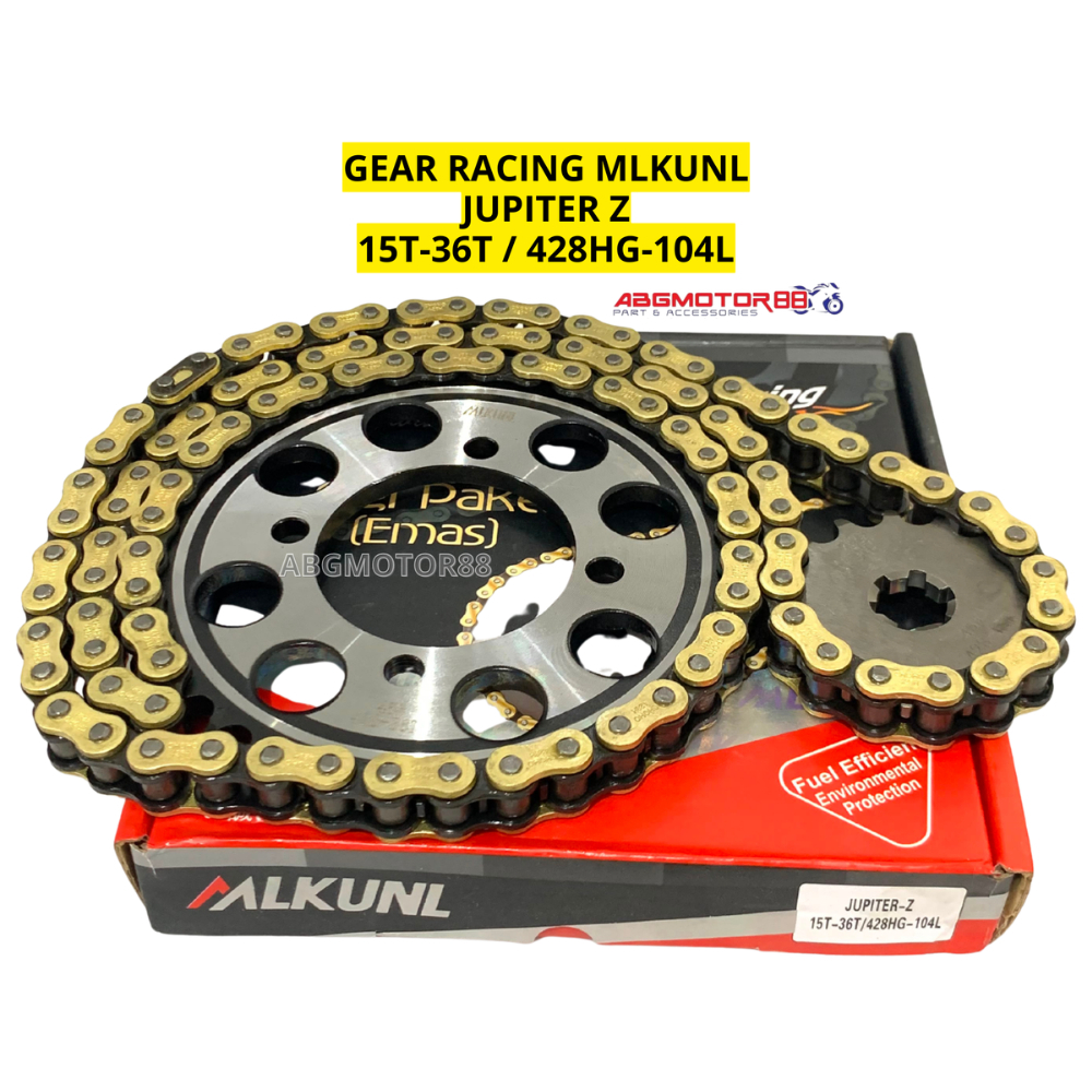 ชุดเกียร์ดึงสมบูรณ์ CHAINKIT YAMAHA JUPITER Z 15T-36T/428HG-104L RACING GOLD รุ่น SSS MLKUNL