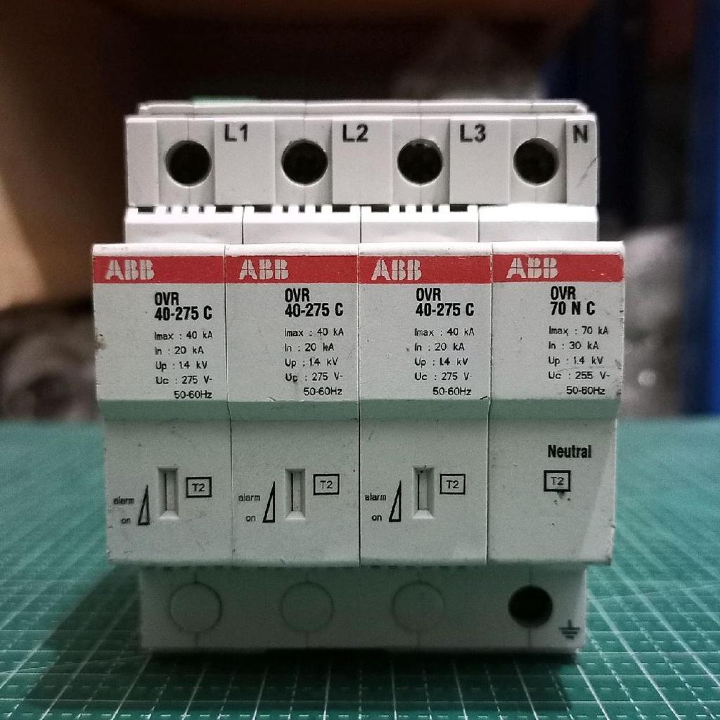 ABB OVR40-275C Surge Protector 275Vac 20kA 3P+N G OVR70NC