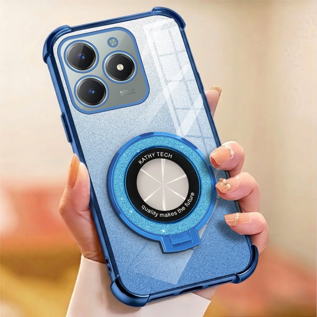 Softcase Realme C61 / C63 เคสใส Glitter Anti Crack Ring Holder Premium