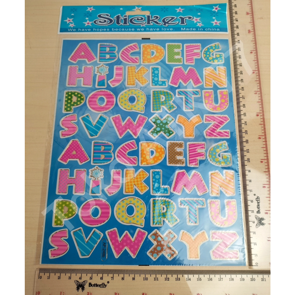 สติ๊กเกอร์เลเซอร์ตัวอักษรตัวอักษร ABC ABC