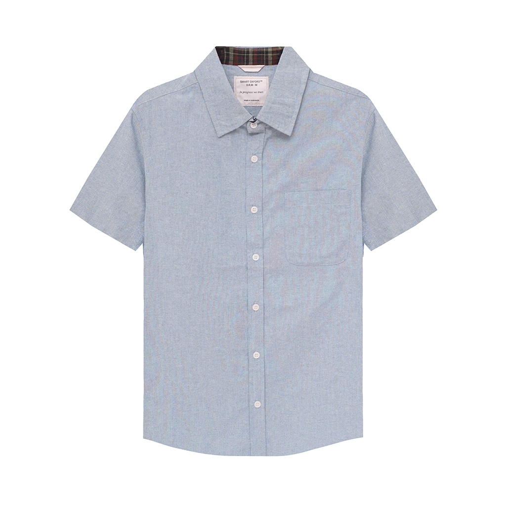 KEMEJA DRM Mens Smart Oxford Two-Tone Premium Cotton Shirt / Long Sleeve Oxford Shirt / Smart Oxford