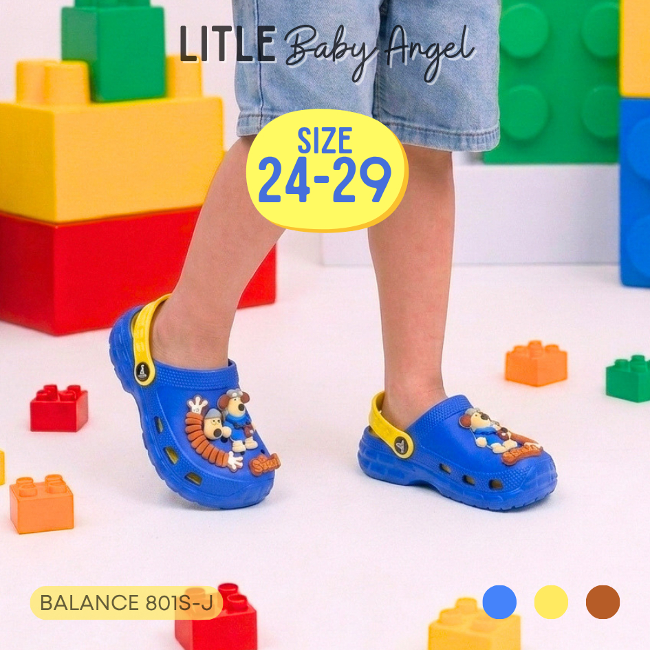 Baim Baby Boys รองเท้าแตะเด็กวัยหัดเดิน 3 4 5 6 7 ปี Eva Phylon Light BLC 801S-J สีฟ้าสีเหลือง
