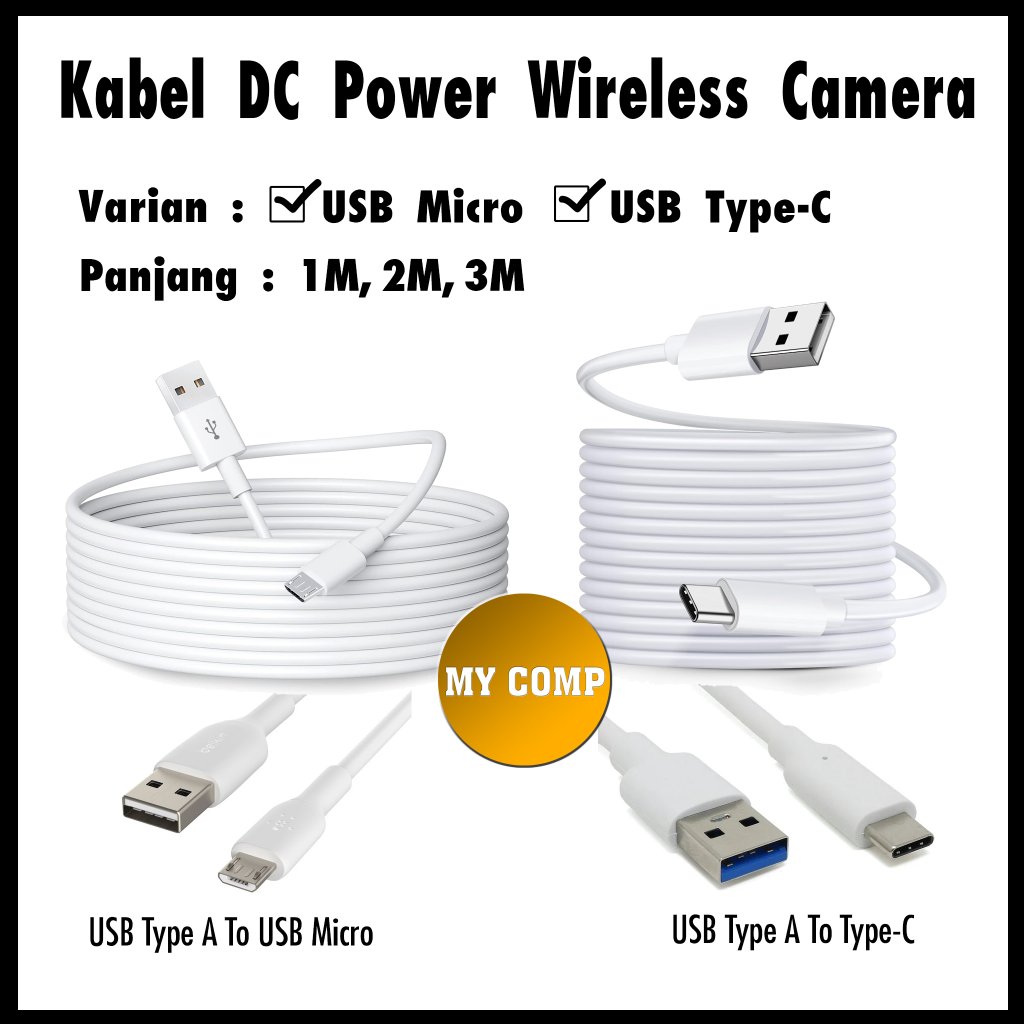 DC Ezviz กล้องในร่ม USB Micro และ USB Type-C C6N, TY1 Pro, H6C Pro, H1C, H7C, C1C,
