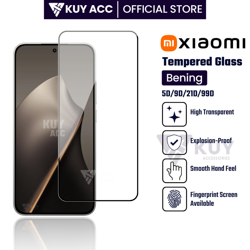 LAYAR KUY - กระจกนิรภัยแบบเต็มหน้าจอ 5D Xiaomi 15T 15T Pro 14T 14T Pro 13T 13T Pro 12T 12T Pro 12 Li