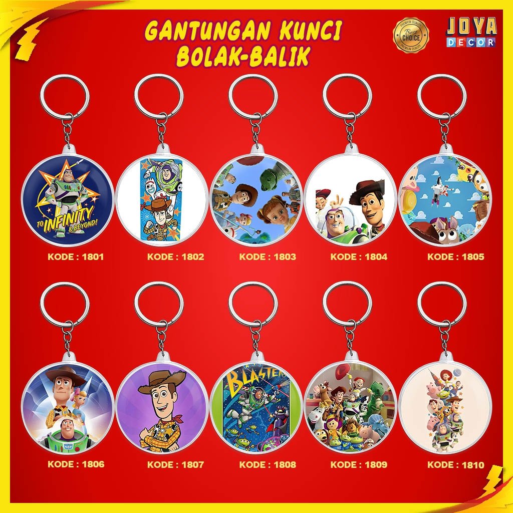GANTUNGAN TOY STORY KEYCHAIN / พวงกุญแจ TOY STORY / พวงกุญแจ ROUND TOY STORY XJ