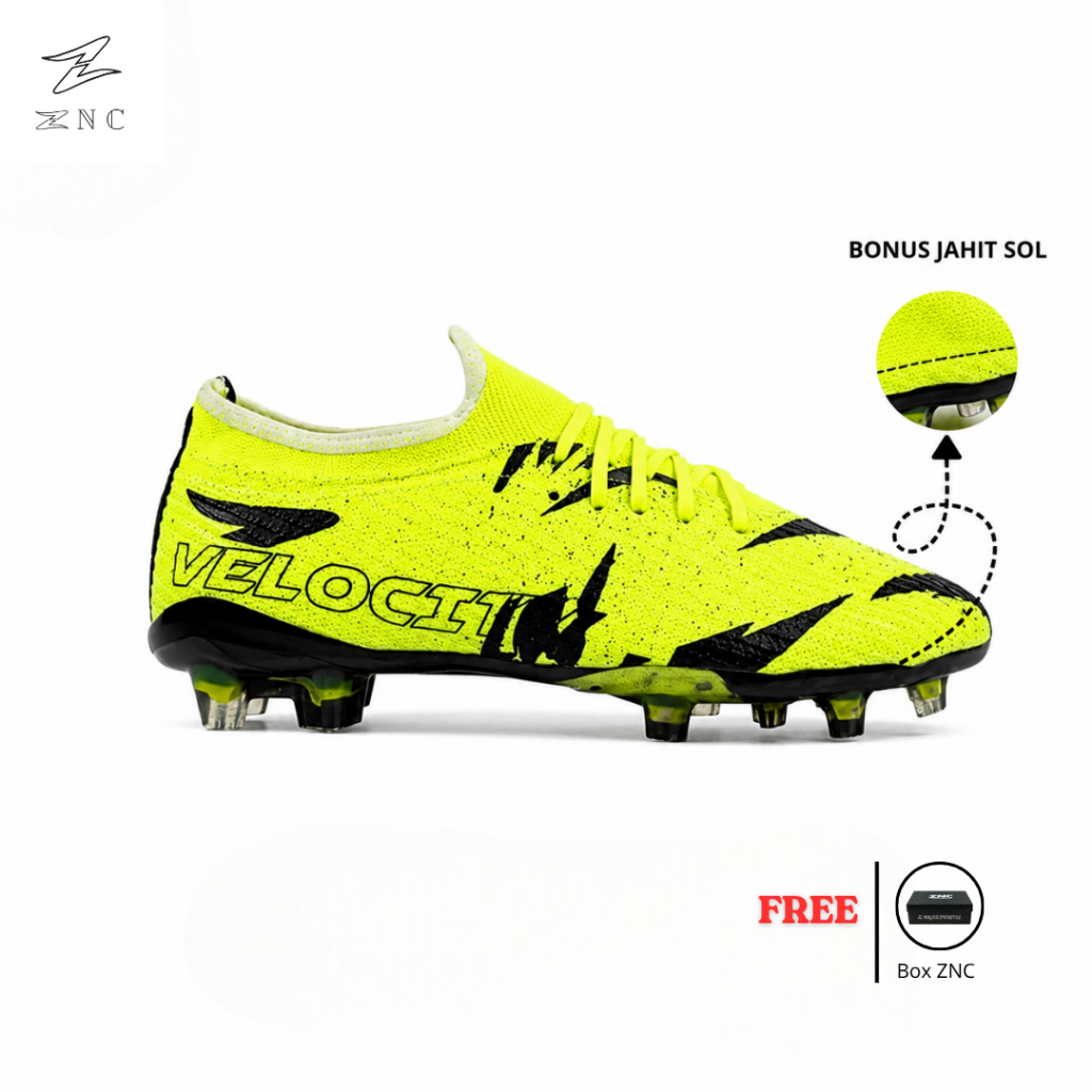 ZNC - ZNC Velocity Semi Boot Exselon FG รองเท้าฟุตบอลสีเขียวสีดํา