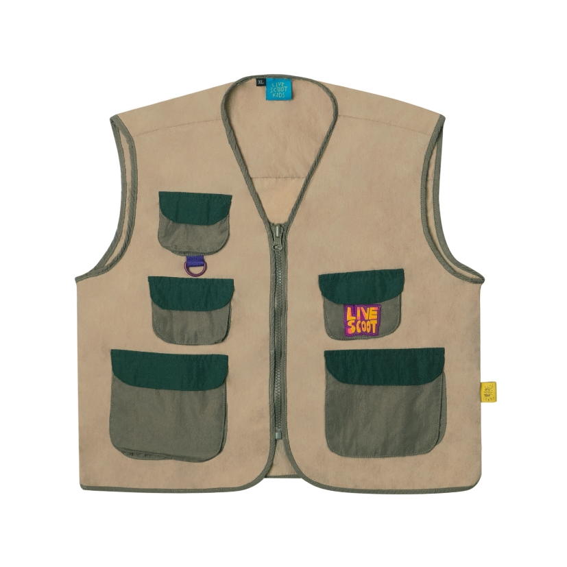 Livescoot Kids Tactical Vest I Kids Vest - Tach Beige