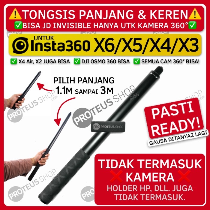 >> แท่งล่องหน << สําหรับ Insta360 X6 X5 X4 Air X3 One X2 AKASO DJI OSMO 360 CAM GOPRO ACTION ACE PRO