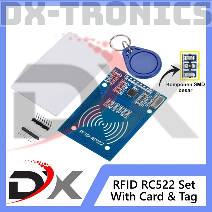 โมดูล RFID RC522 Reader + พวงกุญแจ + แท็กบัตร Mifare 13.56MHz - RC 522