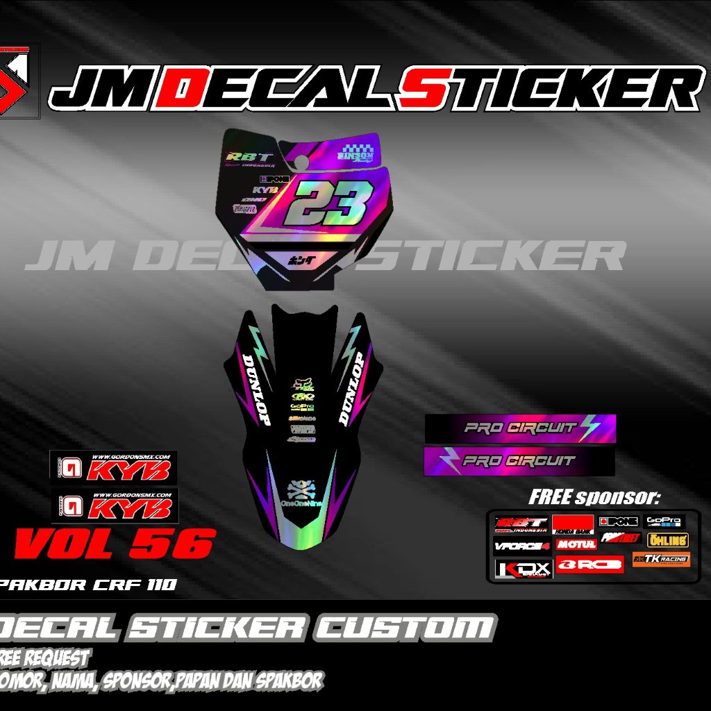 DECAL STICKER NUMBER PLATE KTM SPAKBOR CRF 110 HOLOGRAM STICKER ใหม่ล่าสุด MOST VIRAL JM vol 56