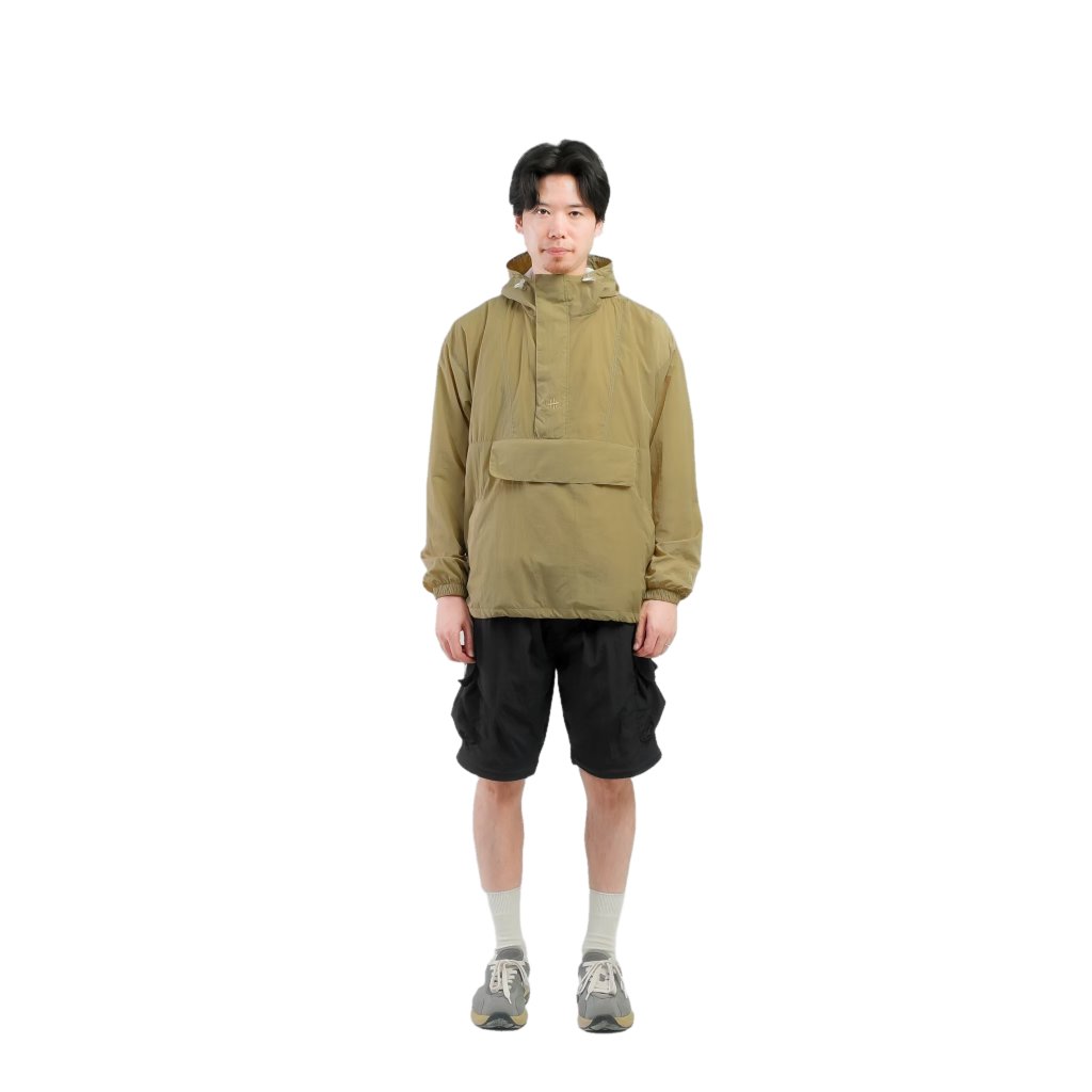 Anorak Jacket Alpha Khaki Cagoule Nylon Crinkle