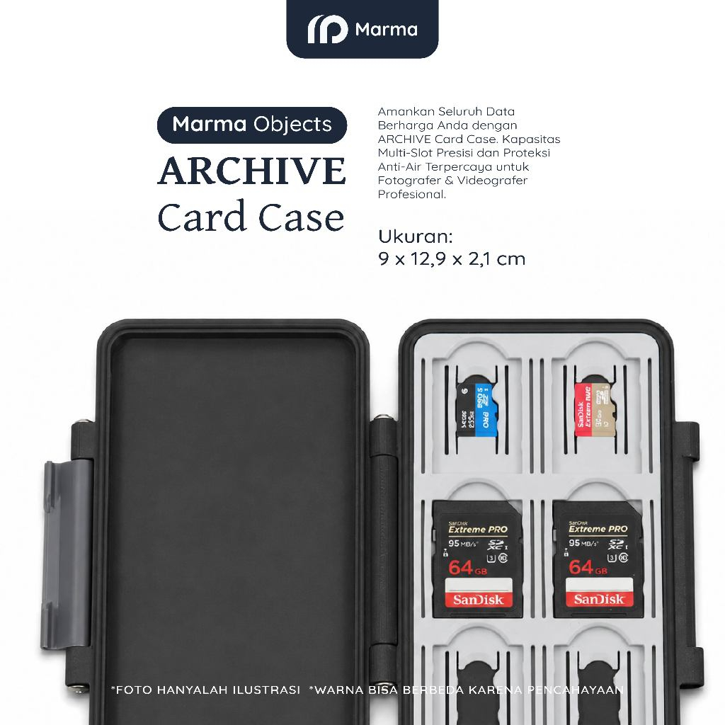 Marma Objects ARCHIVE Card Case 2in1 - SD Card Holder Micro SD Organizer Premium