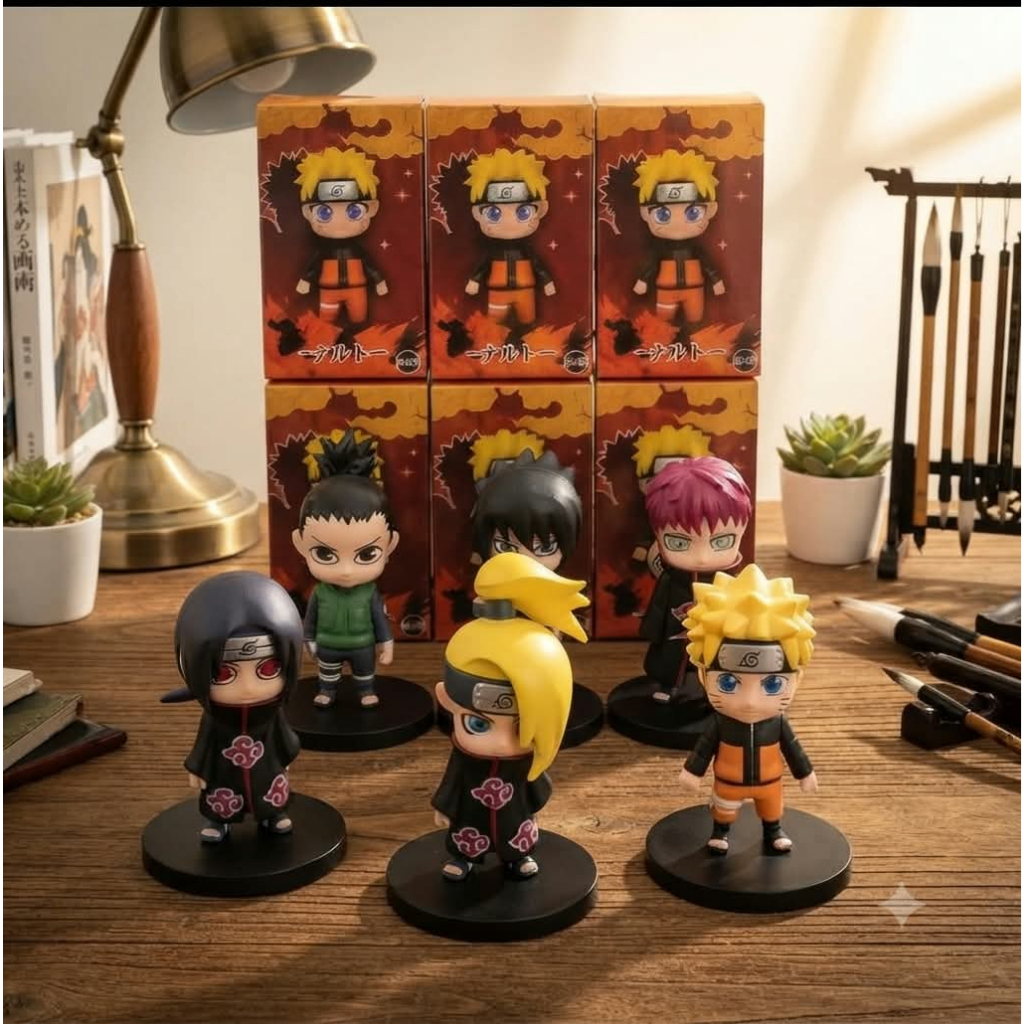 Action Figure Naruto Sasuke Itachi shikamaru Sasori ชุด 6 ชิ้น