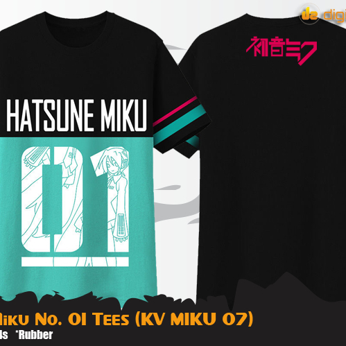 เสื้อยืด Hatsune Miku Vocaloid หมายเลข 1 KV MIKU 07