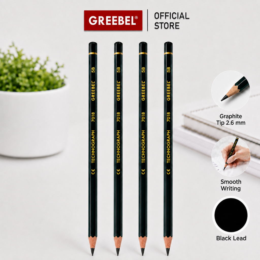Greebel Pencil Graphite Pencil 5B 1 ชิ้น (Unit) ดินสอเขียนสอบสํานักงานโรงเรียน 7018 เกรด 5B