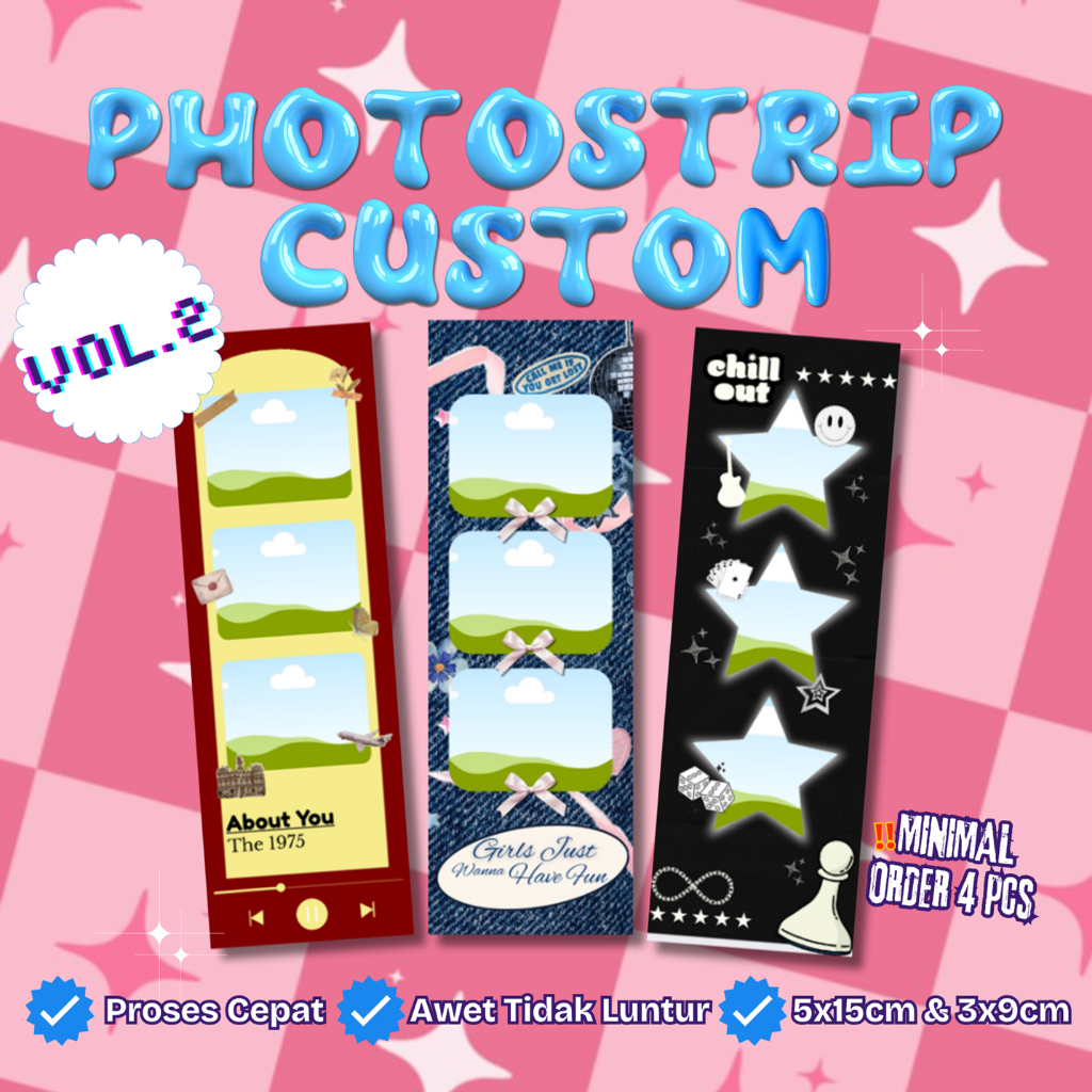 [VOL.2] CUSTOM PHOTOSTRIP TRUST STUDIOO PHOTO 3x9 5x15 MANY CUTE PLATES JUST SEND PHOTOS
