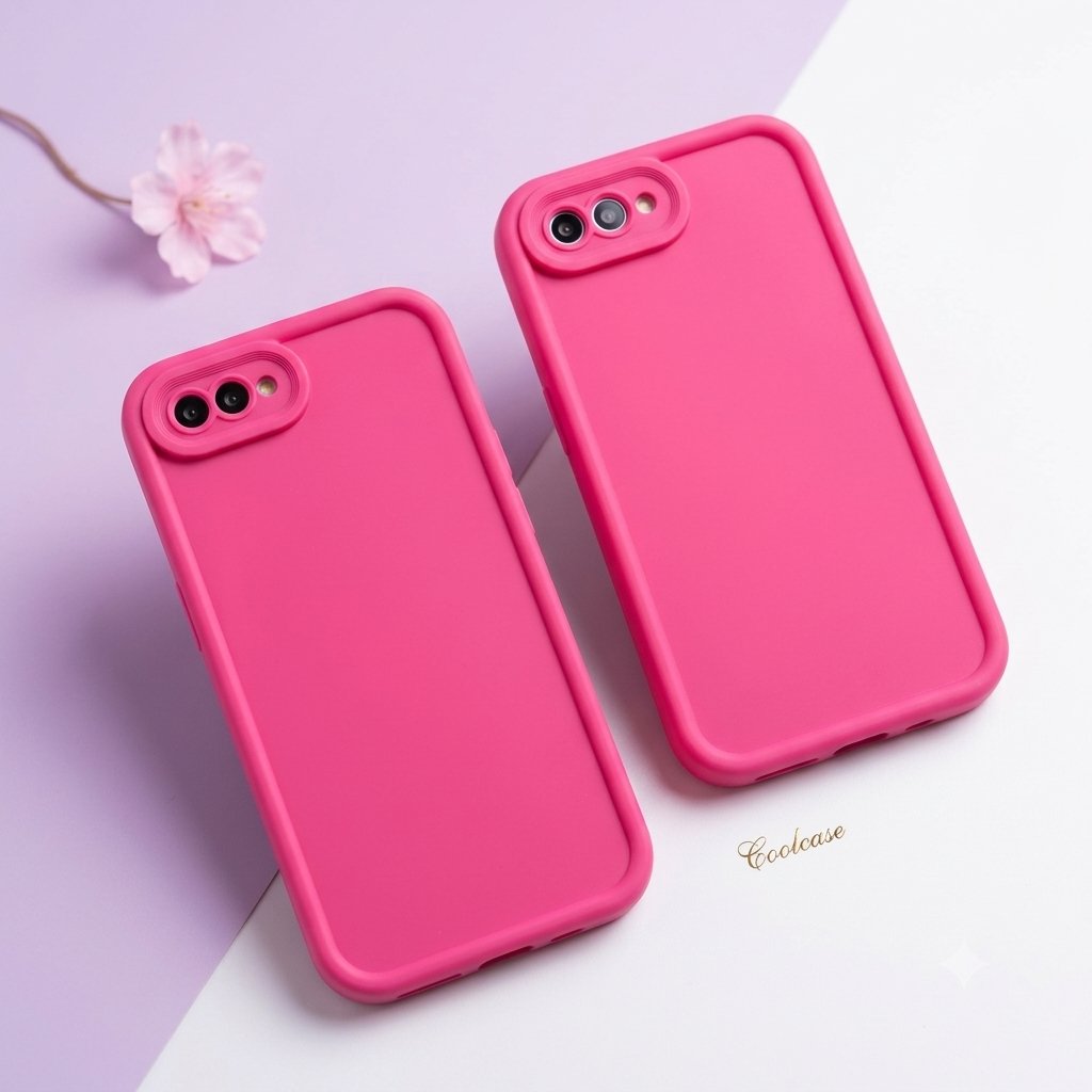 Realme C2 RMX1945 RMX1943 RMX1941 Oppo A1K CPH1923 Softcase Plain Pink สี