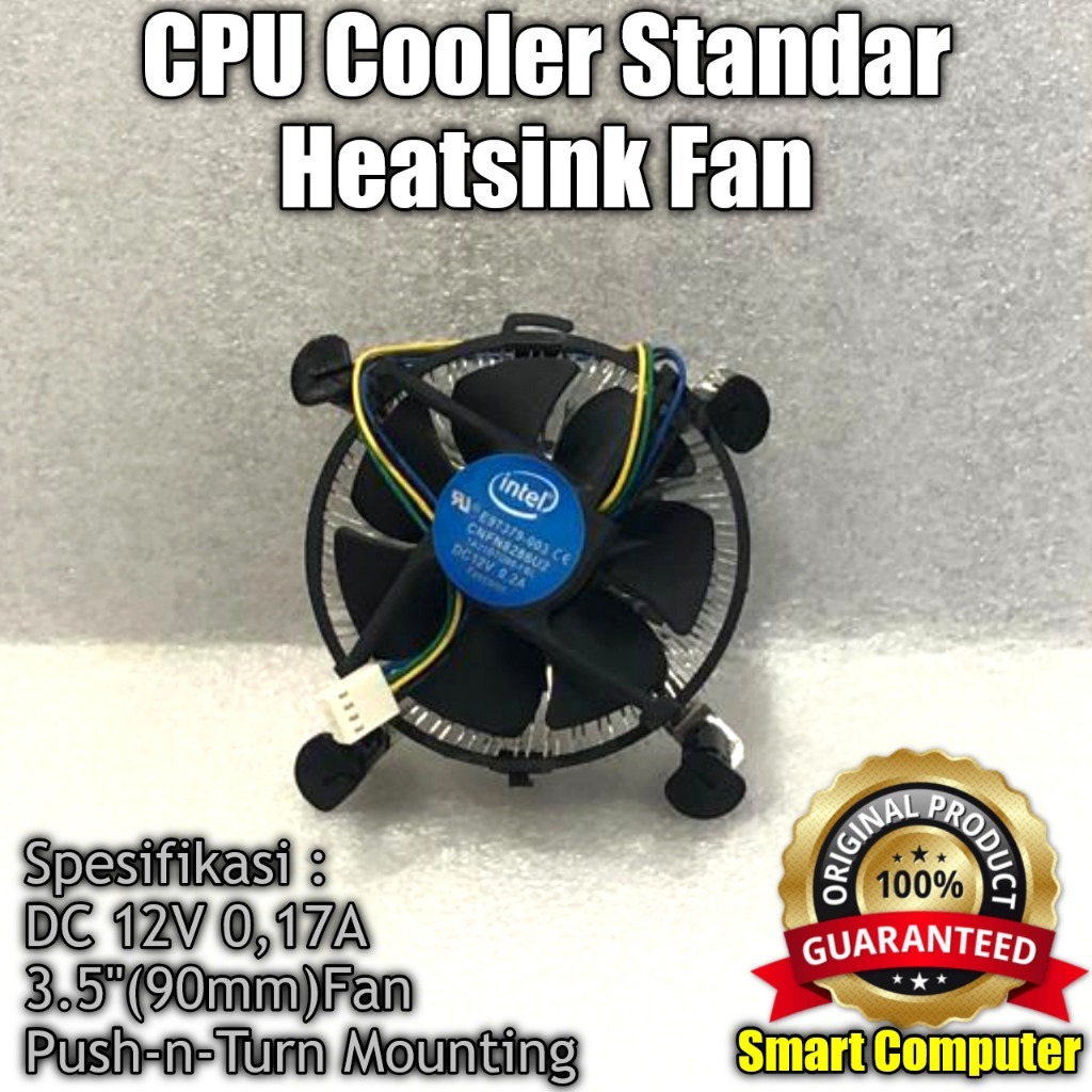CPU Cooler Standard Heatsink Fan Intel 90mm – ติดตั้งแบบ Push & Turn
