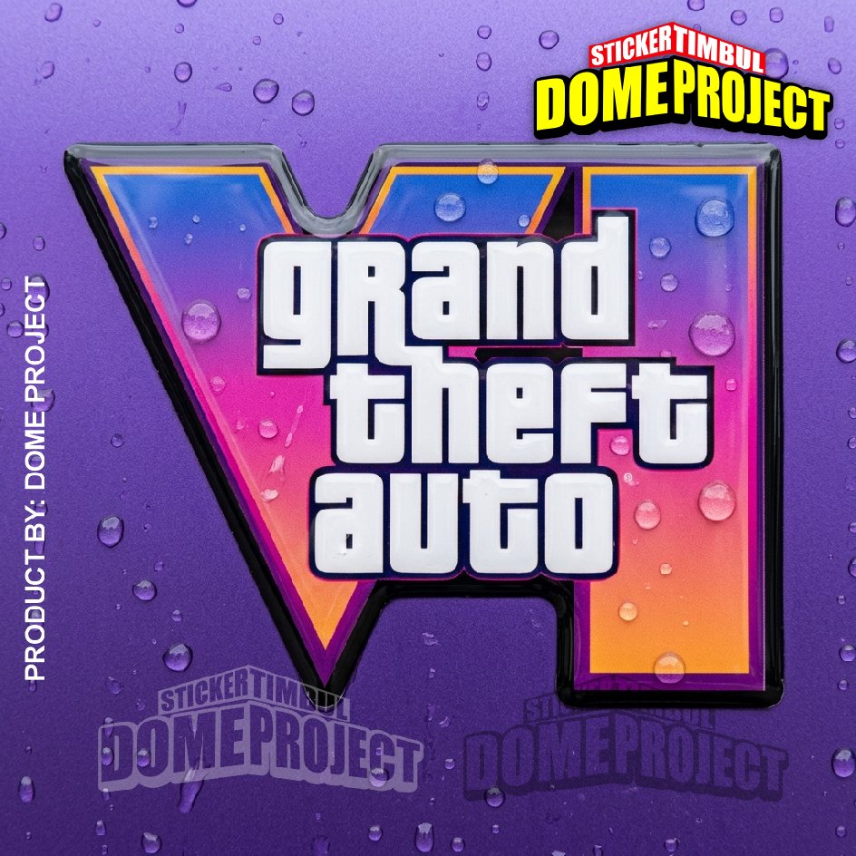GTA 6 RAISED 3D FLEXIBLE สติ๊กเกอร์กันน้ําสําหรับรถจักรยานยนต์และรถยนต์