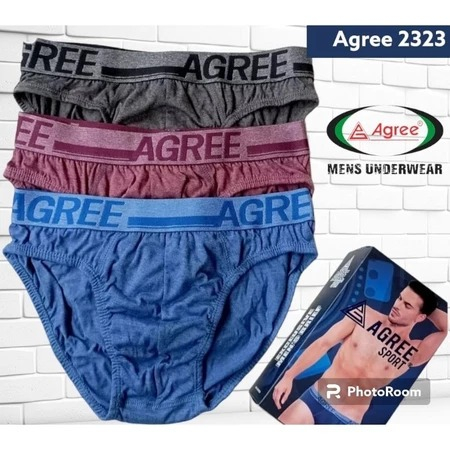 KATUN [ 3 ชิ้น ] CD Agree 2323 ยางนอกสําหรับผู้ชายผู้ใหญ่ | Agree กางเกงชั้นในชาย ผ้าคอตตอนสุดเท่ | 