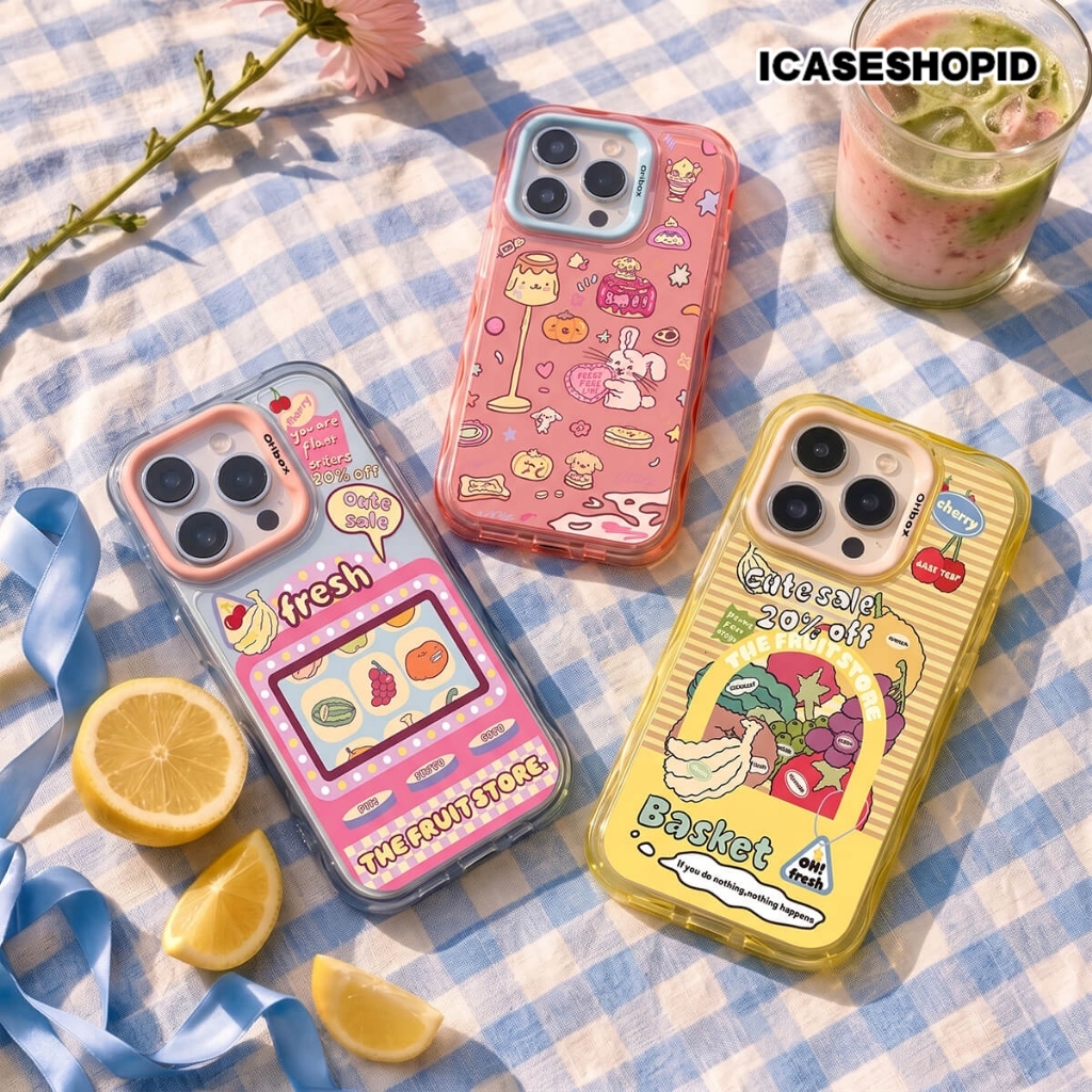 ตลาดคอลเลกชัน MOTIF 2 IN 1 สี MACAROON สําหรับ REALME 5 5i 5S 7i 14 14T C11 C12 C15 C17 C20 C21Y C25