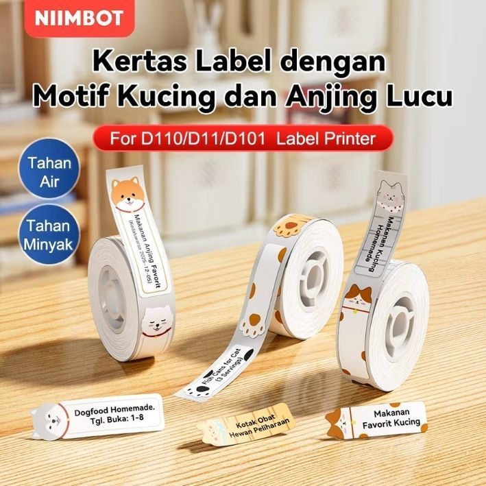 NIIMBOT D11 D110 D101 กันน้ําน่ารักตัวอักษรกระดาษฉลากสติกเกอร์ความร้อน