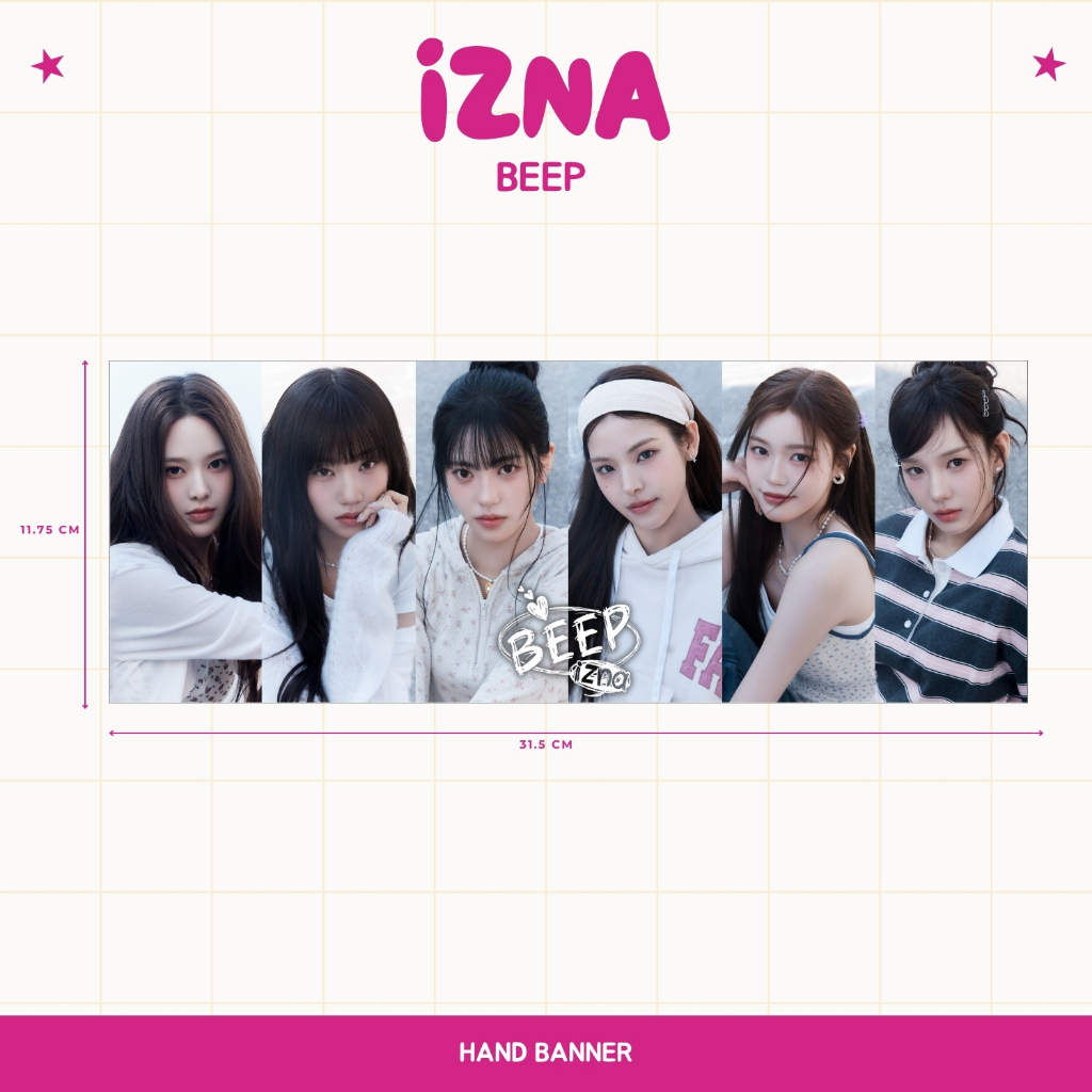 HOLOGRAM HAND BANNER IZNA BEEEP HANDBANNER IDOL KPOP UNOFFICIAL JEEMIN JUNGEUN SAEBING SARA JIYOON