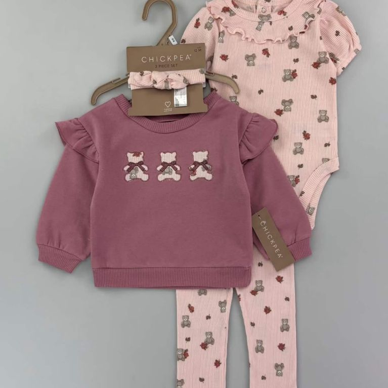 ชุด TEDDY BEAR BABY GIRLS | ถั่วชิกพี