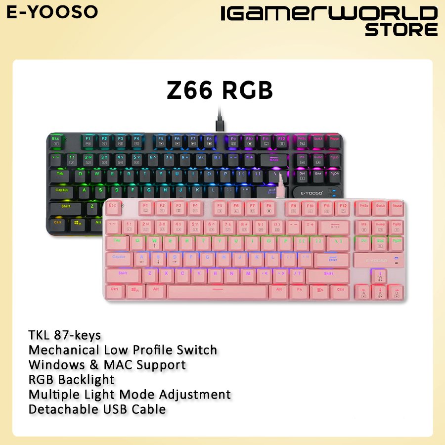 E-YOSO Z-66 / Z66 RGB TKL Low Profile Mechanical Gaming Keyboard