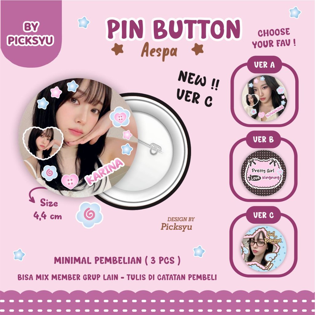 AESPA - DECO PIN BUTTON / KEYCHAIN / MIRROR KEYCHAIN