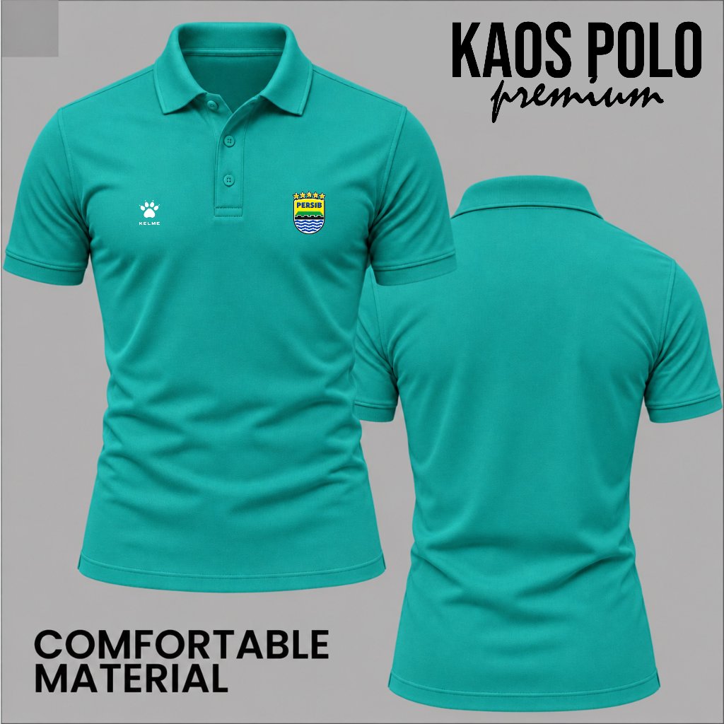 POLO Persib Bandung 2026 Kelme โลโก้ Persib 3D Emmboss Collar เสื้อยืดผู้ชายผู้หญิง Casual Cool Kelm