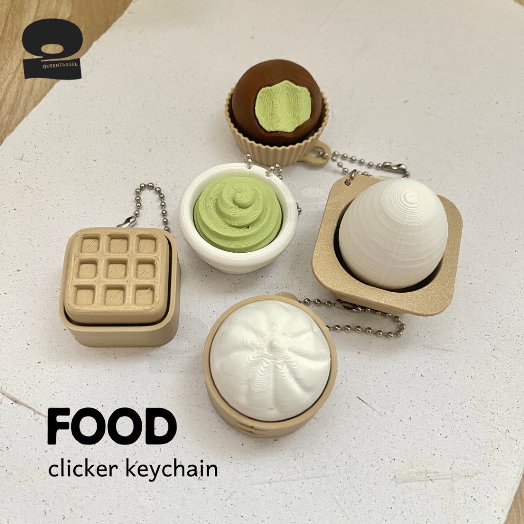 GANTUNGAN Clicker Keychain Food - พวงกุญแจอาหาร Fidget Clicker - พวงกุญแจอาหาร Clicker Miniature
