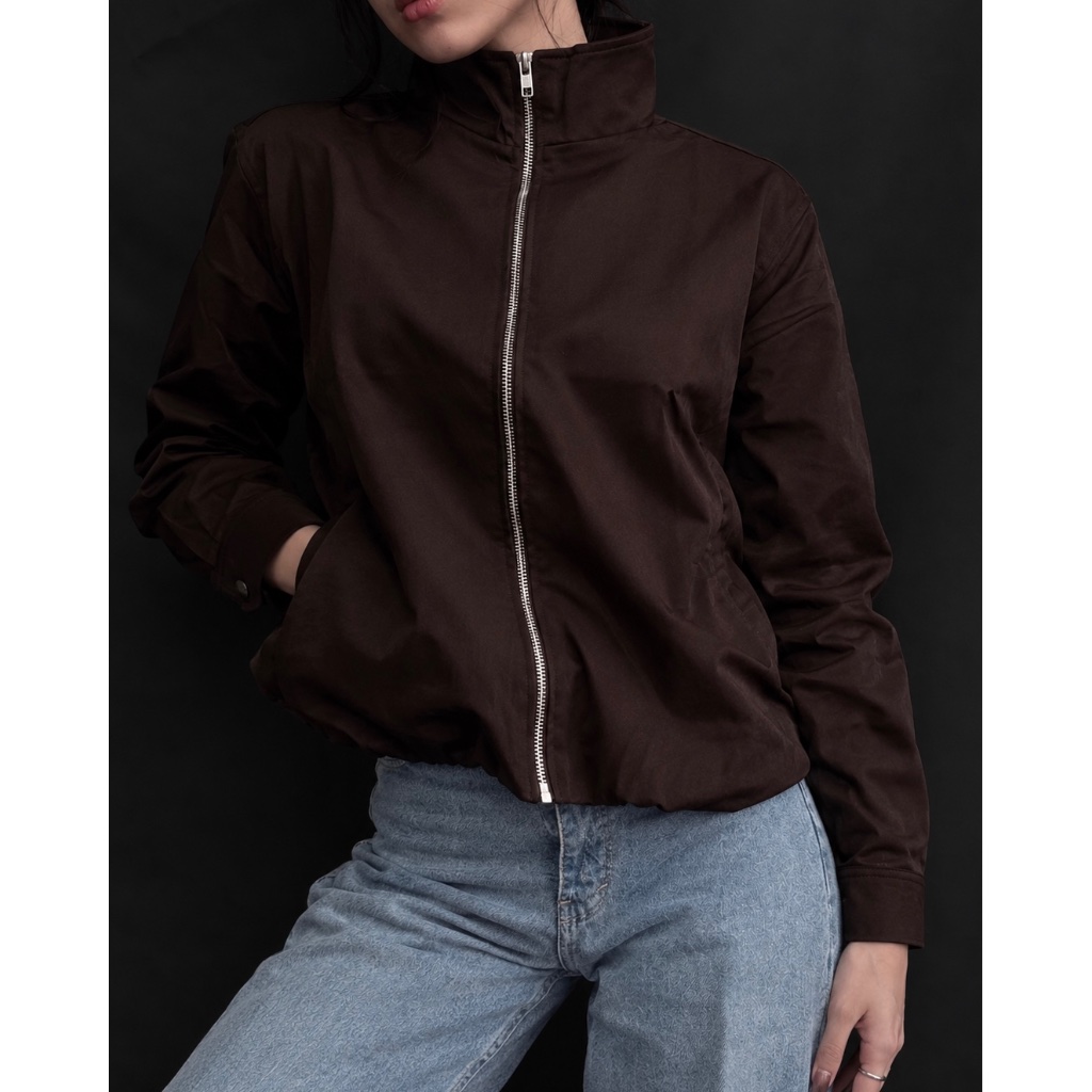 NOMOWEARS Mani ARO BOMBER JACKET / แจ็คเก็ตปกสูง / การสึกหรอของคอสูง
