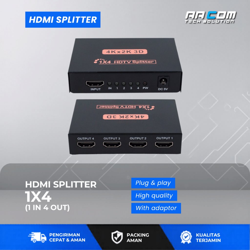 HDMI SPLITTER / SPLITTER 4 PORT FULL HD 1080p 3D 4K V1.4 1X4 1