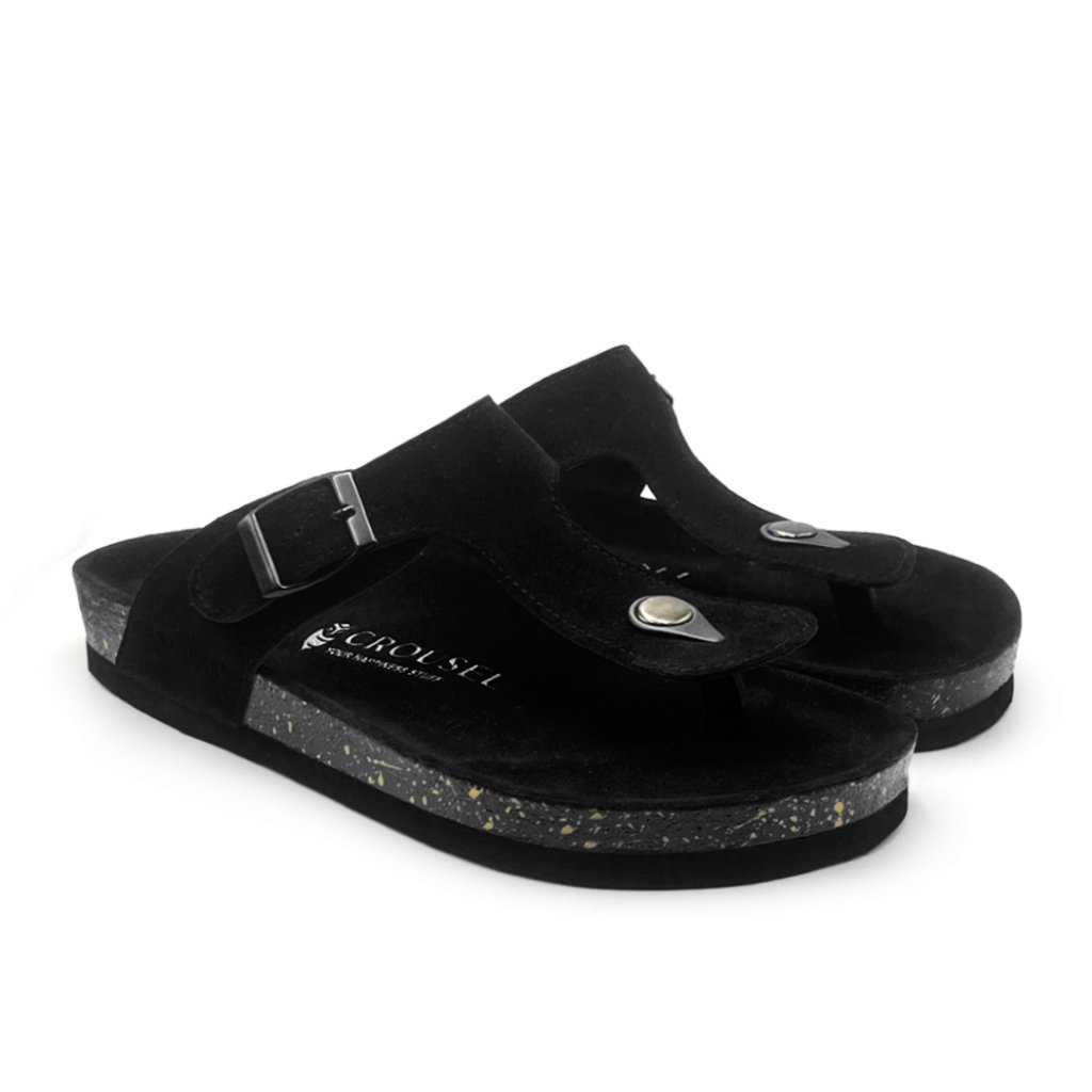 รองเท้าแตะลําลอง Crusel \ Unisex - Vicenza Suede Full Black
