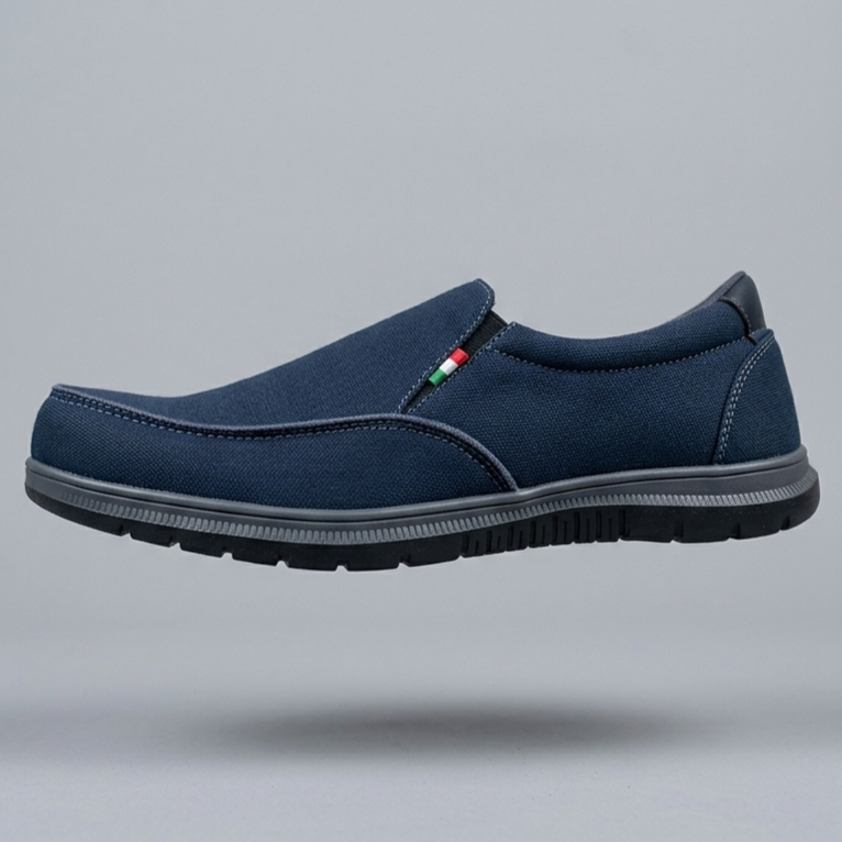 ABY Slip On Shoes RMD 002 Navy Canvas Material - รองเท้าผู้ชายผู้ใหญ่ที่หรูหรา
